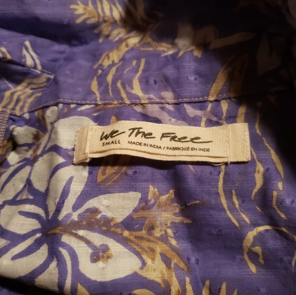 Free People Love Letters Button Down Shirt Cotton - Picture 4 of 4